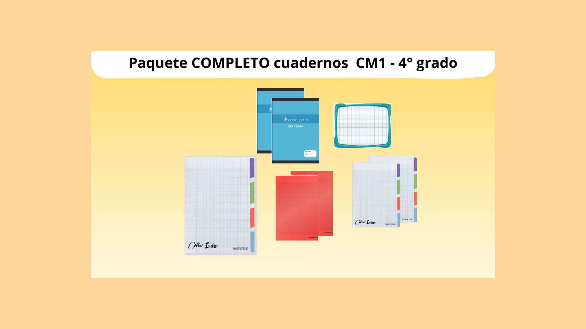 Combo COMPLETO de Cuadernos de 4°grado – CM1 (Incluye pizarra)