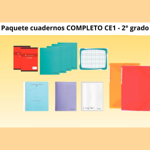 Combo COMPLETO de Cuadernos de 2°grado - CE1 (Incluye pizarra)