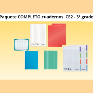 Combo COMPLETO de Cuadernos de 3°grado – CE2 (Incluye pizarra)