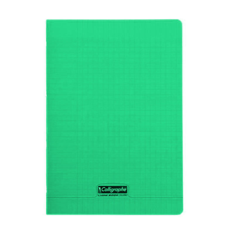 Cahier petits carreaux Seyès, (17x22cm), 32 pages, polypro vert, 32 pages (couverture semi-rigide)