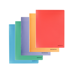 Cahier GRAND FORMAT PLASTIQUE (24x32cm) , 96 pages, couverture polypro, coloris assortis